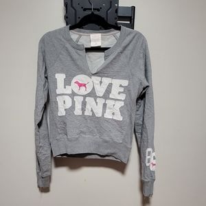 Pink Victoria's secret pullover crewneck size M. Grey vintage.